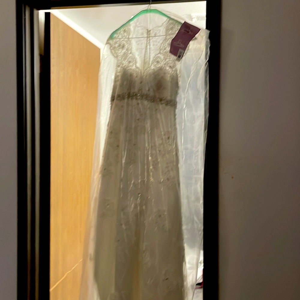 Wedding dress only worn once. Cleaned and reserved.